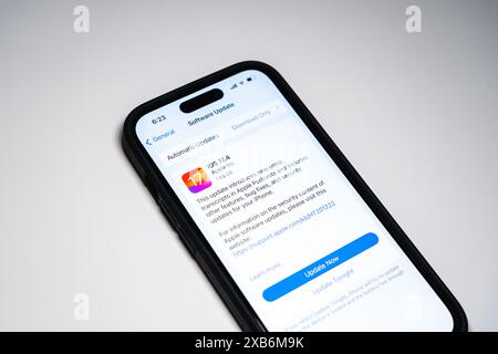 Apple hat das neue iOS 17,4-Update am 5. März 2024 eingeführt. Stockfoto