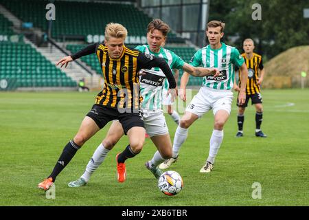 Soborg, Dänemark. Juni 2024. Lucas von (11) ab, die während der 2. Ligaspiel zwischen ab Gladsaxe und Aarhus Fremad im Gladsaxe Stadion in Soborg. (Foto: Gonzales Foto - Rune Mathiesen). Stockfoto