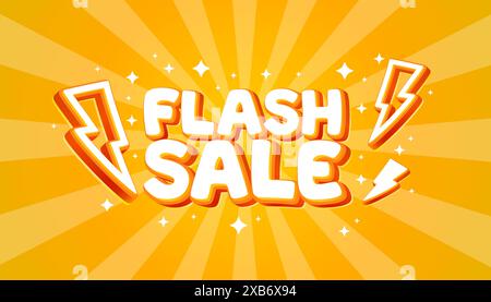 Flash Sale Event, großes Angebot, Plakatschild. Vektor Stock Vektor