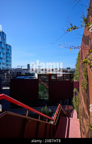 Treppen nach Konditaget Lüders, entworfen von JAJA Architects, fertiggestellt 2017; Kopenhagen, Dänemark Stockfoto