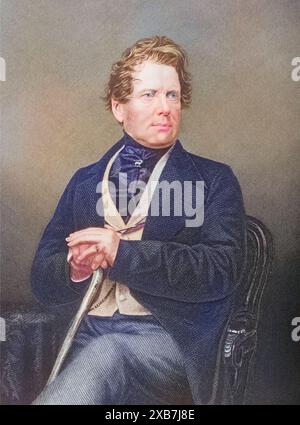 Fox Maule Ramsay, 11. Earl of Dalhousie und 2. Lord Panmure. 1801-1874. Schottischer Politiker. Kupferstich von DJ Pound nach einer Fotografie von Mayall. Aus dem Buch The Drawing-Room Portrait Gallery of Eminent Personages, erschienen in London 1859., digital restaurierte Reproduktion von einer Vorlage aus dem 19. Jahrhundert, Datum nicht angegeben Stockfoto