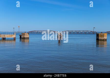 Pier am Tejo bei Belem, Lissabon, Portugal Stockfoto