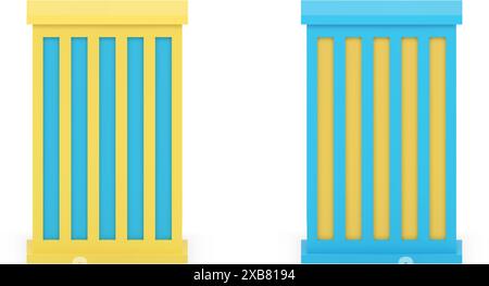 City Wolkenkratzer Business Office Commercial Finance Corporate Glass Tower 3D Icon Set realistische Vektor-Illustration. Hohe Gebäudearchitektur Constru Stock Vektor