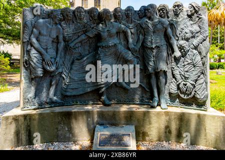 Congo Square Monument in der Statue of New Orleans Jazz National Historical Park, New Orleans, Louisiana, USA. Stockfoto