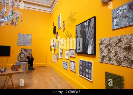 Die Royal Academy, London, Großbritannien. Juni 2024. NUR REDAKTIONELLE NACHRICHTEN - über 1200 Kunstwerke sind in diesem Jahr auf der Sommerausstellung zu sehen. Die Sommerausstellung in der RA, London, findet vom 18. Juni bis 18. August 2024 statt und ist die weltweit größte Ausstellung für zeitgenössische Kunst, die jedes Jahr ohne Unterbrechung seit 1769 stattfindet. Quelle: Malcolm Park/Alamy Live News Stockfoto