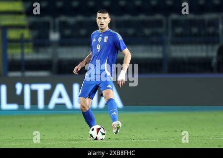 Alessandro Buongiorno von Italien im Spiel während des Freundschaftsspiels zwischen Italien und Bosnien und Herzegowina im Stadio Carlo Castellani am 9. Juni 2024 in Empoli, Italien. Stockfoto