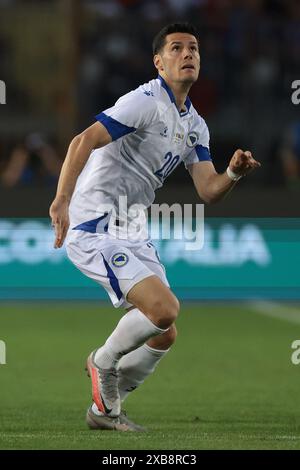 Empoli, Italien, 9. Juni 2024. Haris Hajradinovic aus Bosnien und Herzegowina während des internationalen Freundschaftsspiels im Stadio Carlo Castellani, Empoli. Der Bildnachweis sollte lauten: Jonathan Moscrop / Sportimage Stockfoto