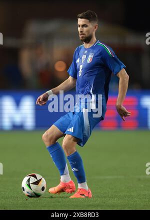 Empoli, Italien, 9. Juni 2024. Jorginho aus Italien während des internationalen Freundschaftsspiels im Stadio Carlo Castellani, Empoli. Der Bildnachweis sollte lauten: Jonathan Moscrop / Sportimage Stockfoto