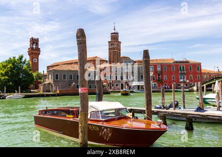 Wassertaxi, Riva Longa, Murano, Venedig Stockfoto