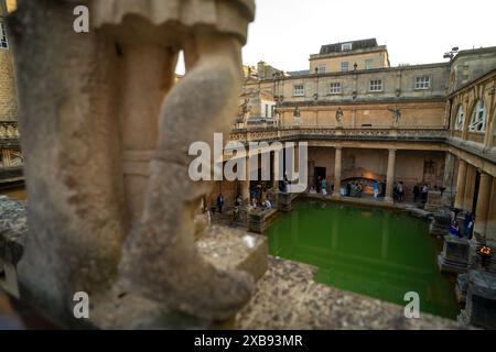 Römische Bäder in Bath, Somerset, Großbritannien Stockfoto