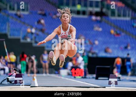 Rom, Italien. Juni 2024. Rom, Italien, 11. Juni 2024: Nikola Horowska (Polen) in Aktion während der Langschanze-Qualifikation während der Leichtathletik-Europameisterschaft 2024 im Stadio Olimpico in Rom. (Daniela Porcelli/SPP) Credit: SPP Sport Press Photo. /Alamy Live News Stockfoto