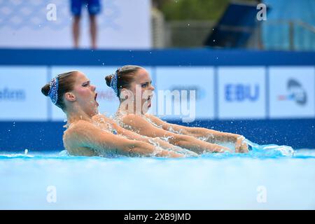 BELGRAD, SERBIEN - 11. JUNI: Bregje de Brouwer aus den Niederlanden, Noortje de Brouwer aus den Niederlanden während des zweiten Tages der Wassersport-Europameisterschaft 2024 am 11. Juni 2024 in Belgrad, Serbien. (Foto: Nikola Krstic/BSR Agency) Credit: BSR Agency/Alamy Live News Stockfoto