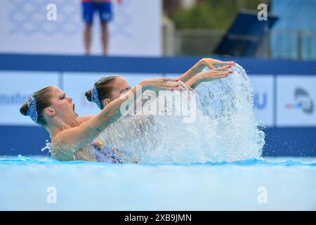 BELGRAD, SERBIEN - 11. JUNI: Bregje de Brouwer aus den Niederlanden, Noortje de Brouwer aus den Niederlanden während des zweiten Tages der Wassersport-Europameisterschaft 2024 am 11. Juni 2024 in Belgrad, Serbien. (Foto: Nikola Krstic/BSR Agency) Credit: BSR Agency/Alamy Live News Stockfoto