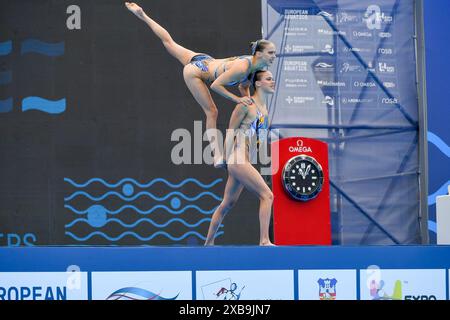 BELGRAD, SERBIEN - 11. JUNI: Bregje de Brouwer aus den Niederlanden, Noortje de Brouwer aus den Niederlanden während des zweiten Tages der Wassersport-Europameisterschaft 2024 am 11. Juni 2024 in Belgrad, Serbien. (Foto: Nikola Krstic/BSR Agency) Credit: BSR Agency/Alamy Live News Stockfoto