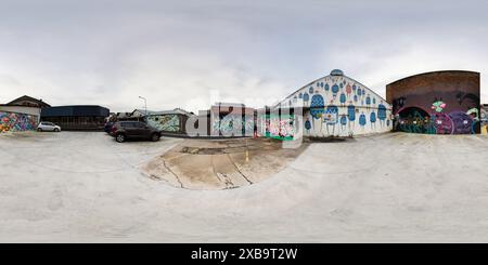 360 Grad Panorama Ansicht von 360°-Panorama der unterirdischen Street Art-Kultur der Back Alley Gallery in Eggins Lane CBD von Lismore Northern Rivers New South Wales Australien