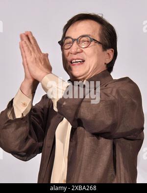 Tokio, Japan. Juni 2024. Schauspieler Jackie Chan nimmt am Dienstag, den 11. Juni 2024 in Tokio an der Bühnengrüße für den Film „Ride On“ Teil. Foto: Keizo Mori/UPI Credit: UPI/Alamy Live News Stockfoto