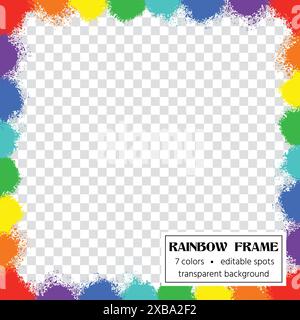 Handgezeichneter Regenbogenrahmen mit Pulverexplosion Stock Vektor