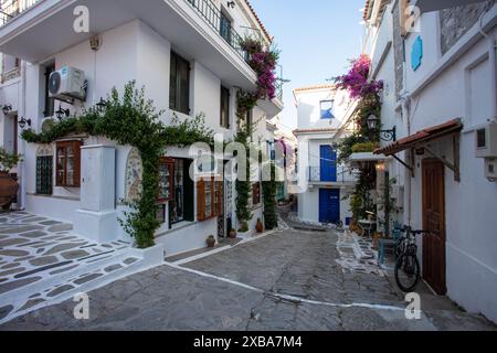 Die Altstadt Von Skiathos Griechenland Stockfoto