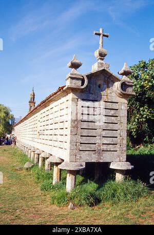 Horreo. Carnota. Provinz La Coruña. Galicien. Spanien. Stockfoto