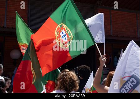 Portugal, Olhao, Algarve Mai 2024. Wahlkundgebung Stockfoto