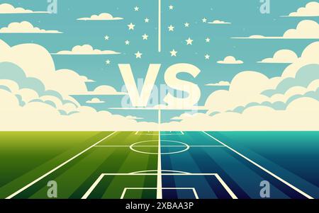 Gegen das Titelbild, den Bannersport gegen das Teamkonzept. Vektorabbildung Stock Vektor