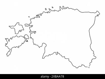 Estland Umrisskarte isoliert auf weißem Hintergrund Stock Vektor