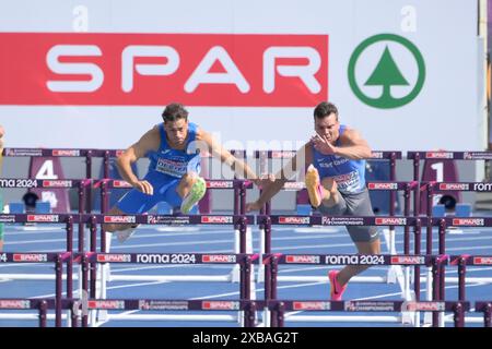 Roma, Italien. Juni 2024. Italiens Dario Dester nimmt 110 m Hürden Männer Decathlon während der 26. Ausgabe der Leichtathletik-Europameisterschaft Rom 2024 im Olympiastadion in Rom an - Dienstag, 11. Juni 2024 - Sport, Leichtathletik (Foto: Fabrizio Corradetti/LaPresse) Credit: LaPresse/Alamy Live News Stockfoto