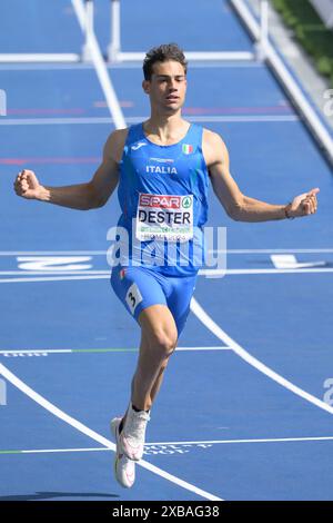 Roma, Italien. Juni 2024. Italiens Dario Dester nimmt 110 m Hürden Männer Decathlon während der 26. Ausgabe der Leichtathletik-Europameisterschaft Rom 2024 im Olympiastadion in Rom an - Dienstag, 11. Juni 2024 - Sport, Leichtathletik (Foto: Fabrizio Corradetti/LaPresse) Credit: LaPresse/Alamy Live News Stockfoto