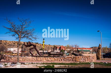 Gallup, New Mexico, USA - 18. März 2017: Im WE the People Park gibt es eine Sammlung von Skulpturen im Freien. Stockfoto