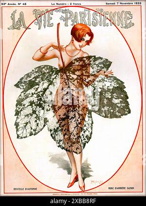 HéROUARD Chéri - Dentelle d'Automne - Robe d'arrière Saison, La Vie Parisienne, November 1925. Stockfoto