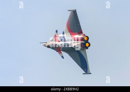 Dassault Rafale auf der Le Temps des Helices Air Show 2024 in La Ferte-Alais, Frankreich Stockfoto