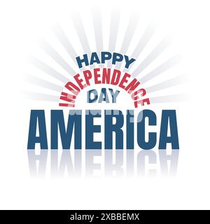 Happy Independence Day America Vorlage. 4. Juli: Banner, Poster, Grußkarte. Typografie-Logo des Unabhängigkeitstags. Amerikanische Flagge Stock Vektor
