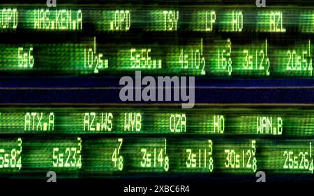 U. S Börsenbörsen elektronischer Börsenvorstand. New York Stock Exchange an der Wall Street NYC, USA Stockfoto