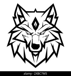 Wolf Knight Logo oder moderne Linie Symbol. Vektorgrafik und Ikonendesign mit auffälligen Konturen. Schwarz-weiß Pixel Perfect minimalistisches Symbol isoliert weiß Stock Vektor