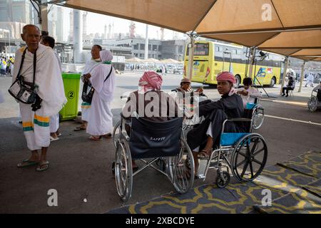 Mekka, Saudi-Arabien - 28. Mai 2024: Rollstuhlverleih am Syib Amir Terminal, Al Haram Moschee, Mekka, Saudi-Arabien Stockfoto