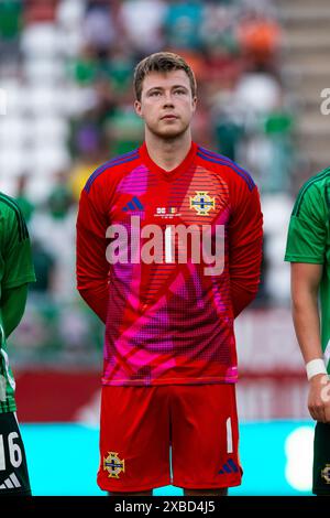 Murcia, Spanien. Juni 2024. Bailey Peacock-Farrell Torhüter Nordirland Spieler, NORDIRLAND gegen ANDORRA, UEFA-Freundschaftsspiel, Nueva Condomina Stadium, Murcia, Region Murcia, Juni 2024 Credit: Pascu Méndez/Alamy Live News Stockfoto