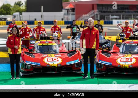 Le Mans, Frankreich, 11. Juni 2024Ferrari offizielles Fotoshooting während der 92. Ausgabe der 24 Stunden von Le Mans, 4. Runde der FIA WEC 2024 Endurance Championship, Ambiance Circuit, Circuit des 24H du Mans, 11. Juni 2024 in Le Mans, Frankreich. Foto Kristof Vermeulen/MPS Agentur Credit MPS Agentur/Alamy Live News Stockfoto