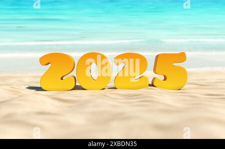 Neues Jahr 2025 Creative Design Concept – 3D gerendertes Bild Neues Jahr 2025 Creative Design Concept – 3D gerendertes Bild Stockfoto