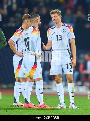 Thomas Müller, Müller, DFB 13 Deniz Undav, DFB 26 im Freundschaftsspiel DEUTSCHLAND - UKRAINE DEUTSCHLAND - UKRAINE in Vorbereitung auf die Europameisterschaft 2024 am 3. Juni 2024 in Nürnberg. Fotograf: Peter Schatz Stockfoto