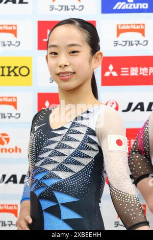 Tokio, Japan. Juni 2024. Haruka Nakamura (JPN) Artistic Gymnastics : Japan Gymnastics Association stellt die neue Uniform für die Olympischen Spiele 2024 in Tokio vor. Quelle: Yohei Osada/AFLO SPORT/Alamy Live News Stockfoto