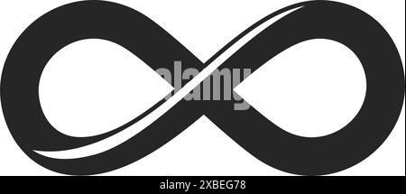 Unendlichkeitssymbol oder Ewigkeitsschleife im schwarzen Füllvektor Stock Vektor