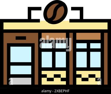 Kaffeehaus Street Food Café Farbe Symbol Vektor Illustration Stock Vektor