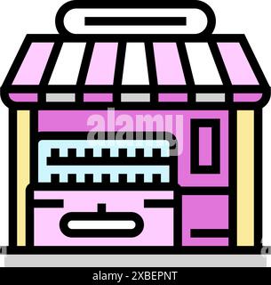 gelateria Street Food Café Farbe Icon Vektor Illustration Stock Vektor