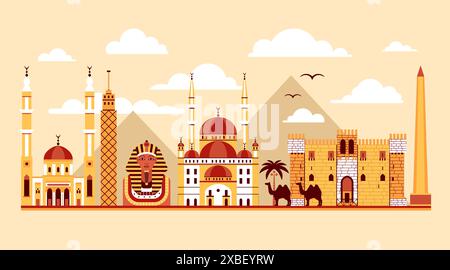 Web-Banner „Reisen nach Ägypten“ Stock Vektor