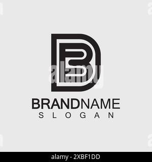 Abstrakter Buchstabe BD oder DB Logo Design Vorlage - Vektor. Stock Vektor