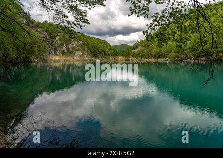 Siehe im Nationalpark Plitvicer gesehen, Kroatien, Europa | See der Plitvicer Seen, Kroatien, Europa Stockfoto