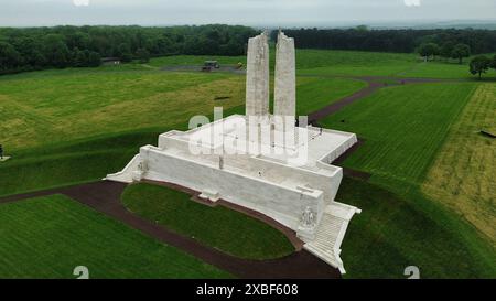 Drohnenfoto Canadian National Vimy Memorial France Europe Stockfoto