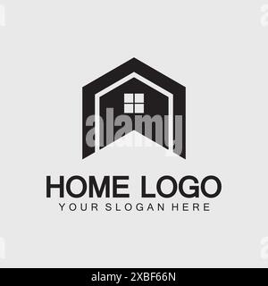 Startseite Logo Symbol Vektor Illustration Design template.Home und Haus Logo Design Vektor, Logo, Architektur und Gebäude, Design-Eigenschaft, zu Hause bleiben Stock Vektor