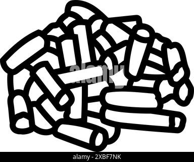 Brennholz Pellets Linie Symbol Vektor Illustration Stock Vektor