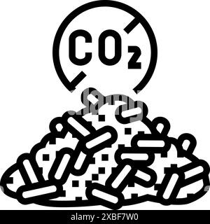 CO2-neutrale Holz Pellets Linie Symbol Vektor Illustration Stock Vektor